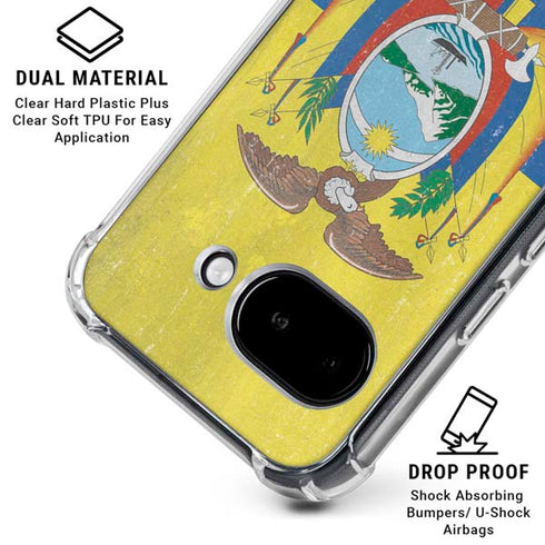 Ecuador Flag Distressed Google Pixel 9a Clear Case